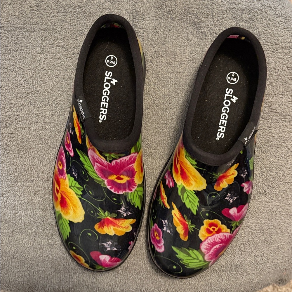 Sloggers Black Floral Mules